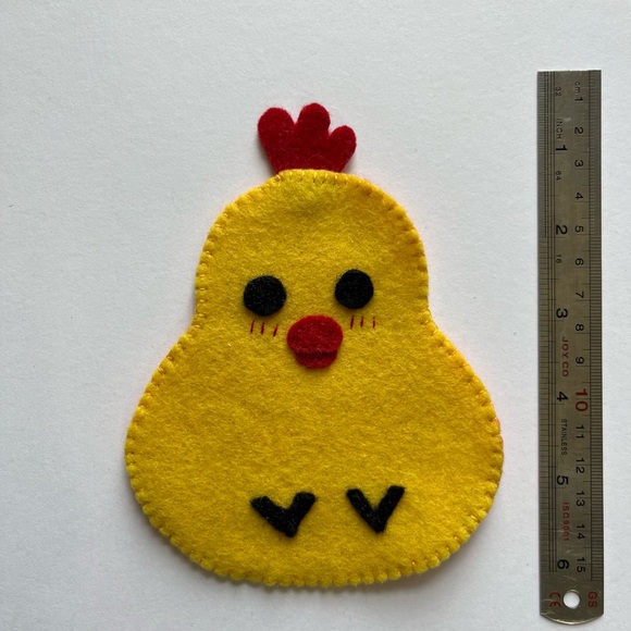 Handmade and embroidered felt coaster set of 3 for children - Picture 3 of 6